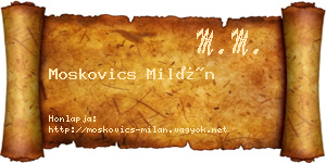 Moskovics Milán névjegykártya