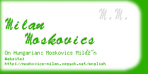 milan moskovics business card